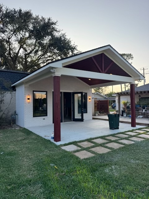 covered patio addition backyard